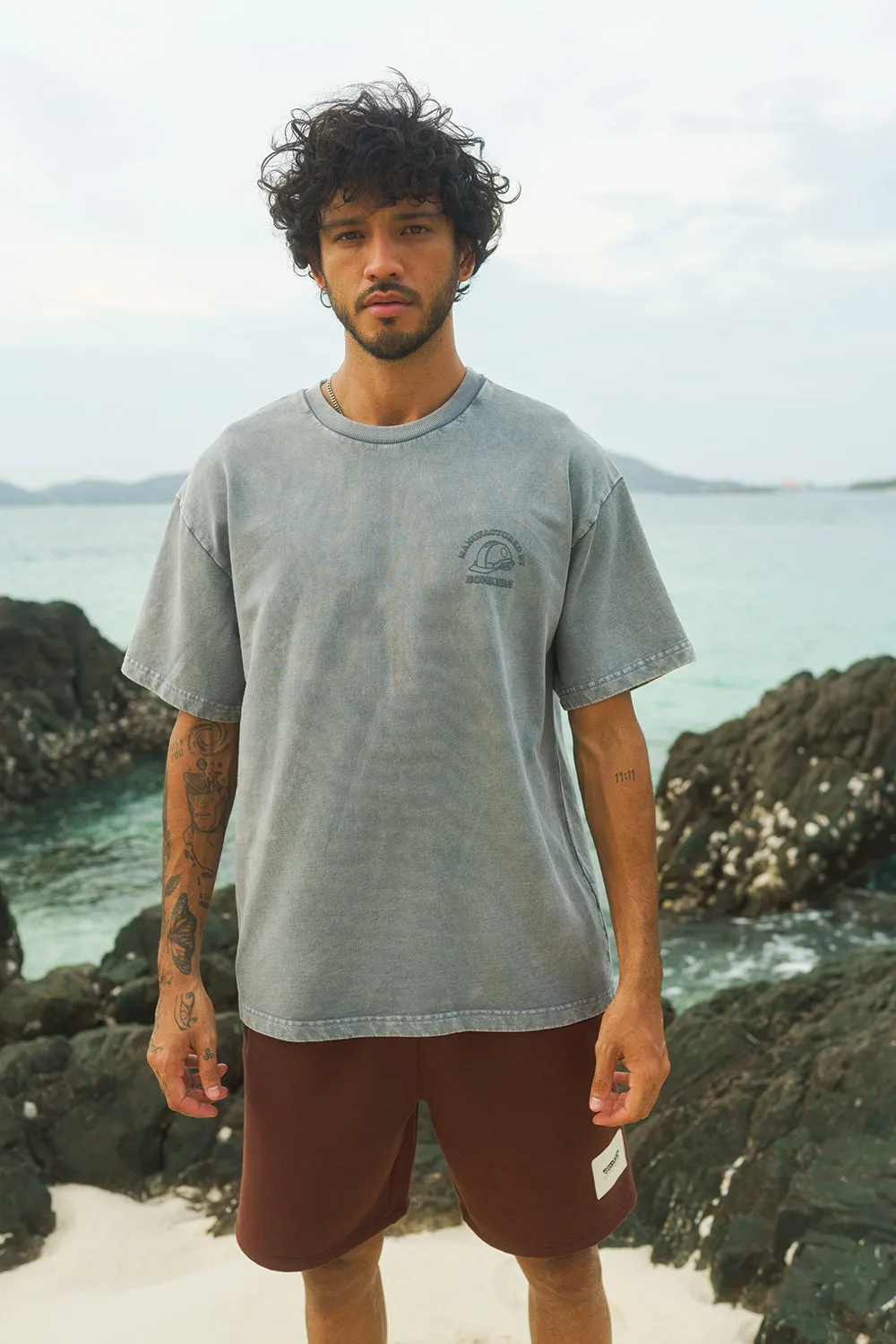 Oversized Premium Heavyweight Grey Faded T-shirt