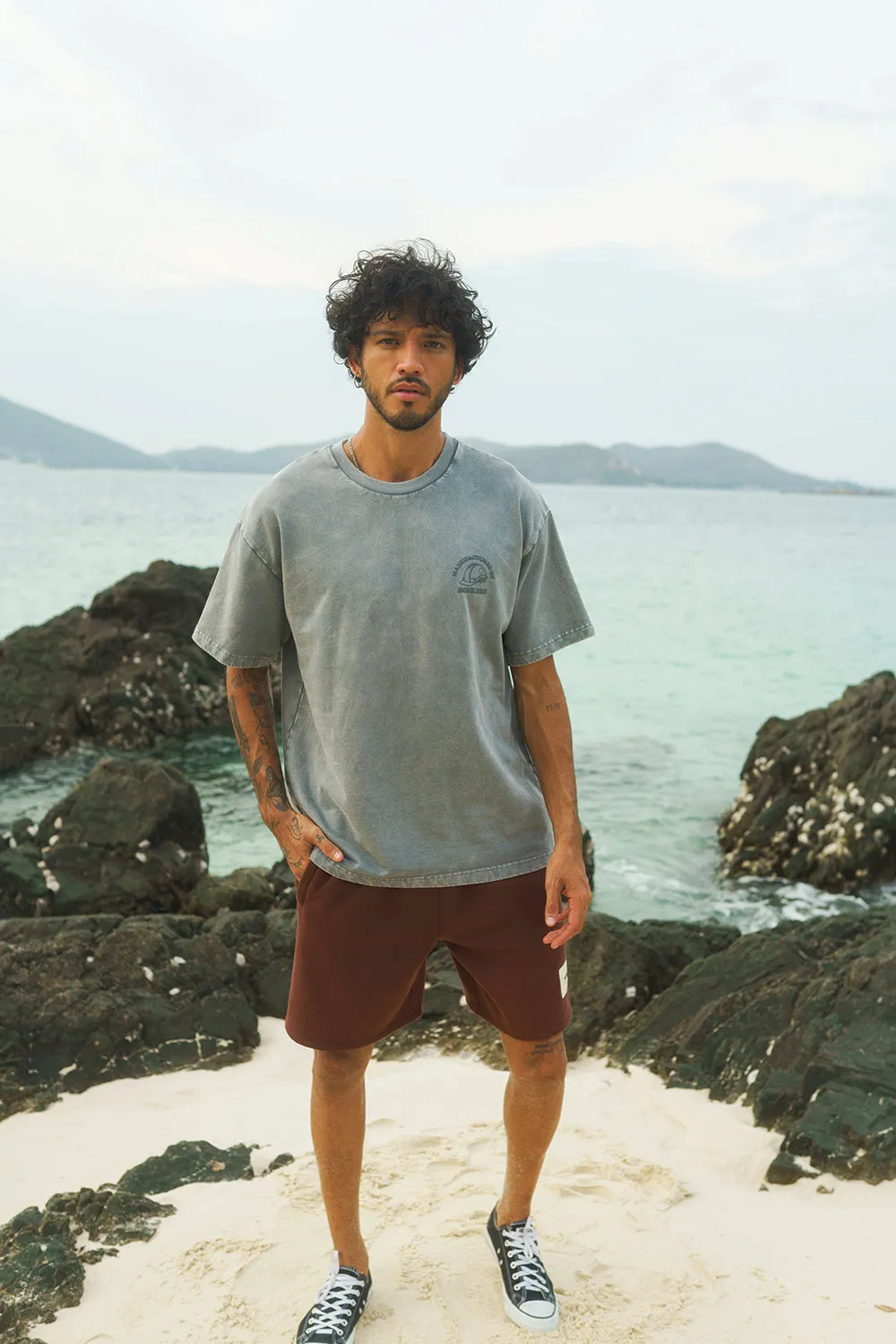 Oversized Premium Heavyweight Grey Faded T-shirt