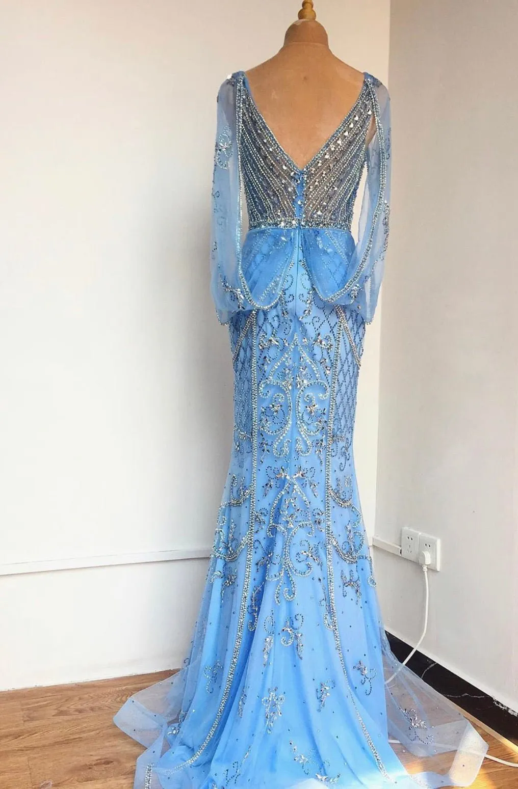Malisa Crystal Shawl Yarn Formal Dress