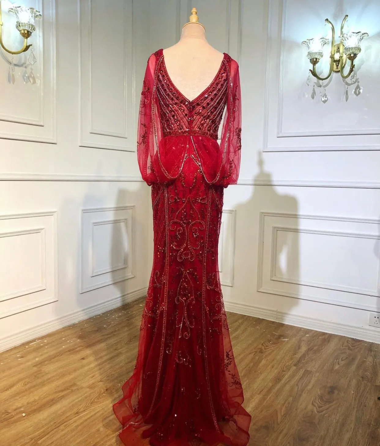 Malisa Crystal Shawl Yarn Formal Dress