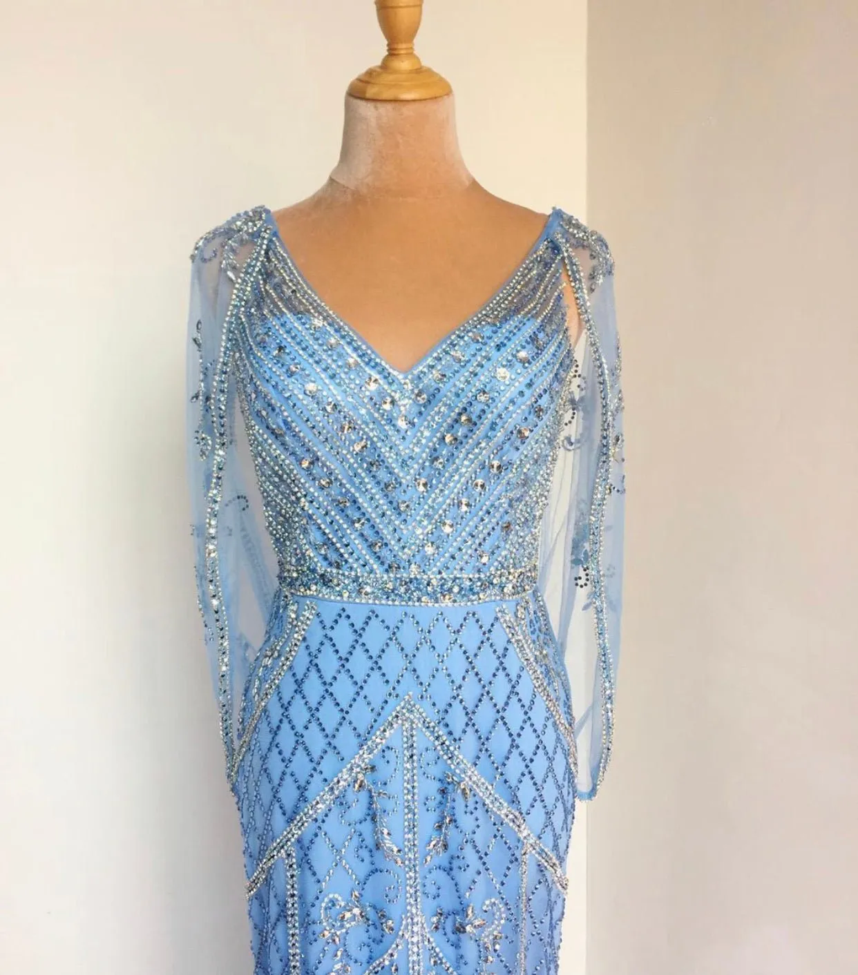 Malisa Crystal Shawl Yarn Formal Dress