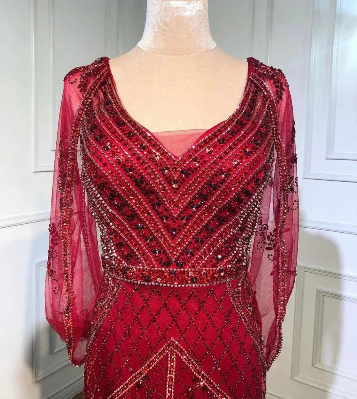Malisa Crystal Shawl Yarn Formal Dress
