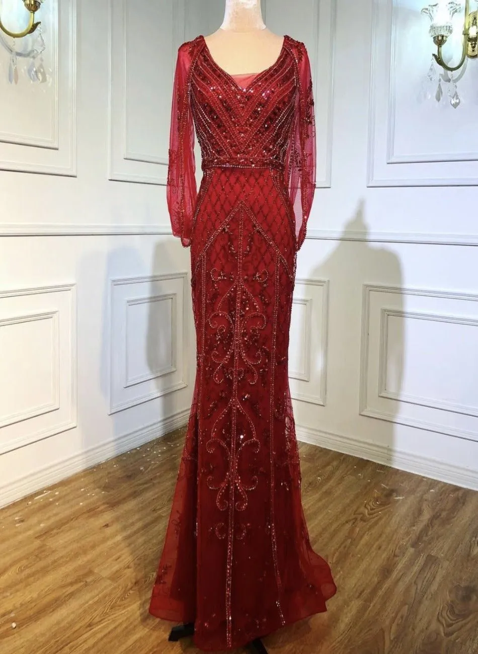 Malisa Crystal Shawl Yarn Formal Dress