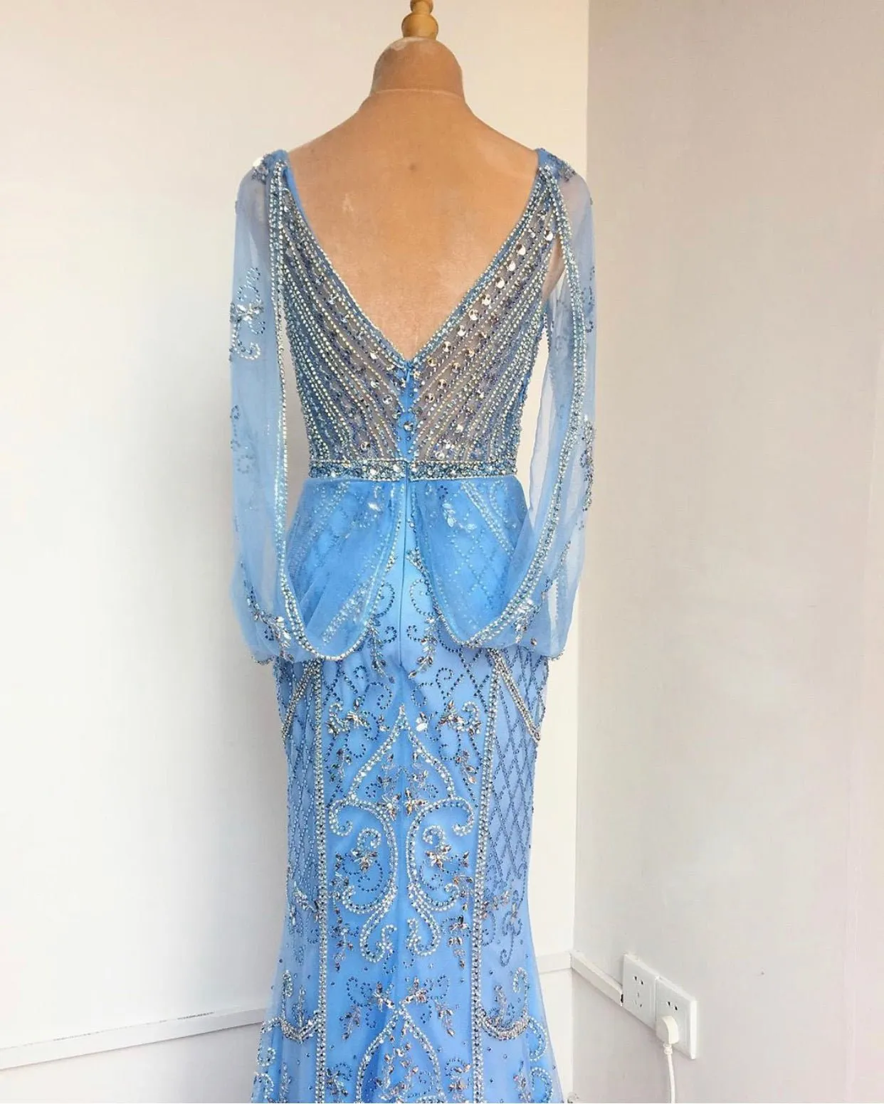 Malisa Crystal Shawl Yarn Formal Dress