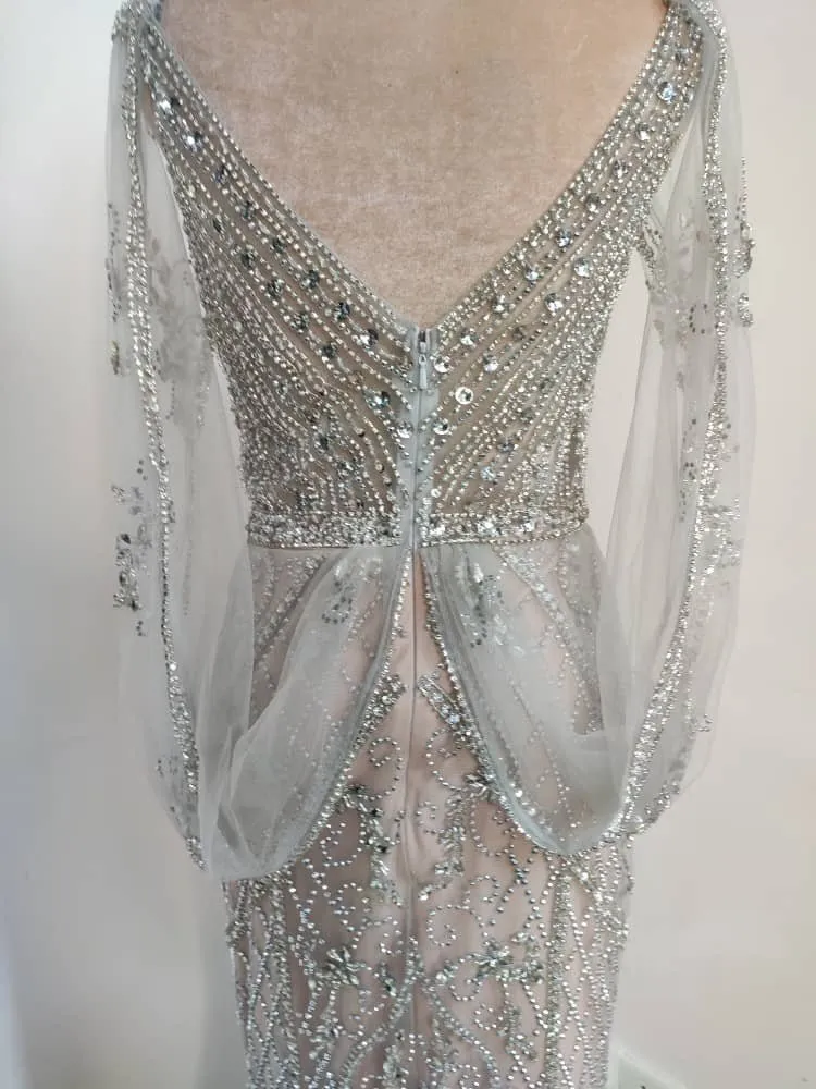 Malisa Crystal Shawl Yarn Formal Dress