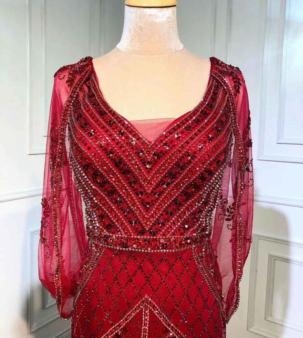 Malisa Crystal Shawl Yarn Formal Dress