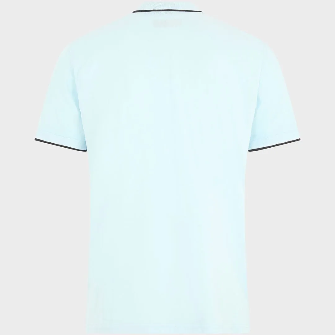 Men`s Tipped Collar Polo Sky