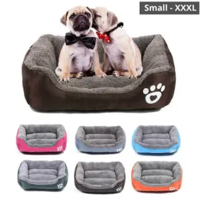 PETLAVISH™ UltraComfy Dog/Cat Breathable Bed: S-XXXL Cozy Fleece Cushion Paw Mat Kennel