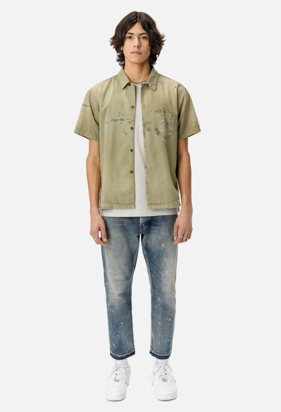 Petrol Bowling Shirt / Olive