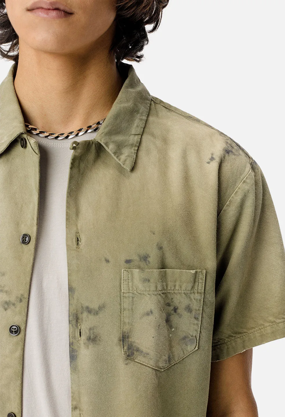 Petrol Bowling Shirt / Olive