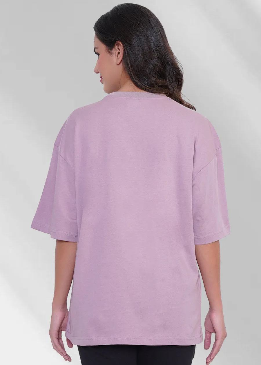 Oversized Lilac Womens T-Shirt - Premium Quality